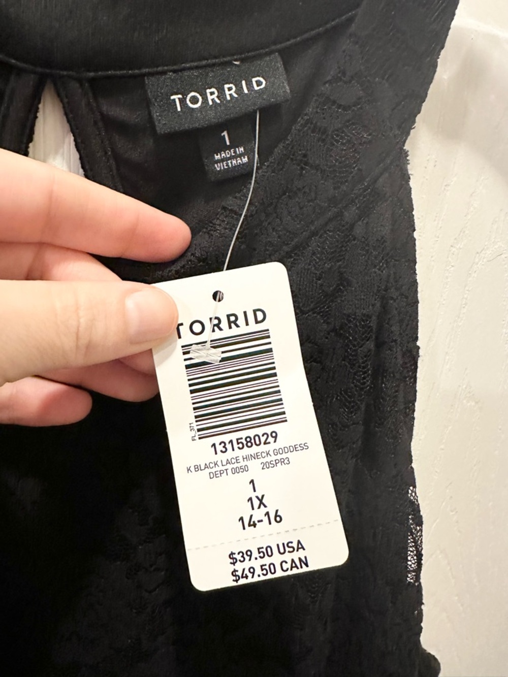 Torrid 1X Black Lace High Neck Goddess Tank Top - Picture 6 of 11